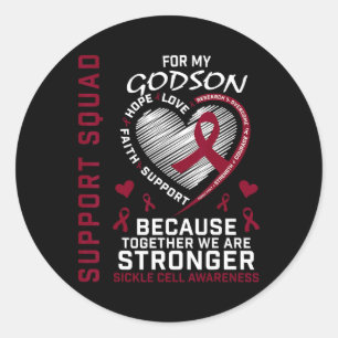 Burgund Sickle Cell Awareness Items - Unterstützun Runder Aufkleber