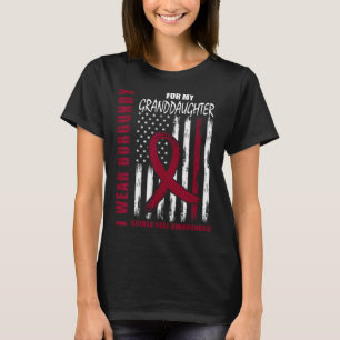 Burgund Sickle Cell Awareness Shirt Enkeltochter