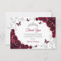 Burgund Silber Blumen Quinceanera