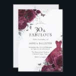 Burgund & Silver Dress Floral Rose 30. Geburtstag Einladung<br><div class="desc">Burgund & Silver Dress Floral Rose 30. Geburtstag Party 30 & Fantastische Einladung Mehr elegante Blumenmotive in unserem Shop! Sehen Sie sich die passende Kollektion in unserem Shop an</div>