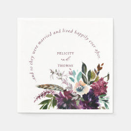 Burgund Splendor glücklich je nach weißer Hochzeit Serviette