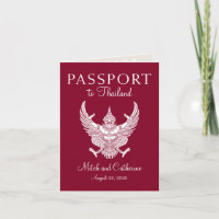 Burgund Thailand Hochzeit Reisepass Save the Date