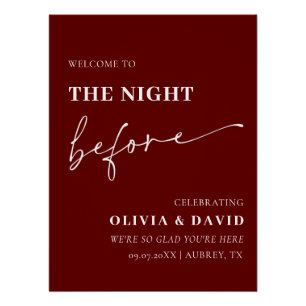 Burgund The Night Before Probe Dinner Unterschreib Poster