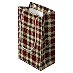 Burgund und Black Tartan Kariert kleine Geschenkta Geschenktüte