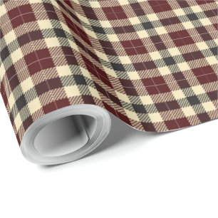 Burgund und Black Tartan Karierte Umschlagpapier Geschenkpapier