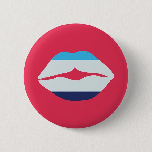 Burgund und blaue Streifen Button (Vorderseite)