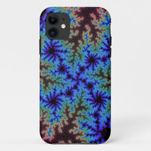 Burgund und Blauer Speckle iPhone 11 Hülle