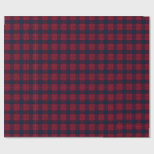 Burgund- und Blaukariertes Weihnachtspapier Geschenkpapier