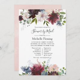 Burgund und Blush Baby oder Brautparty per Mail Einladung