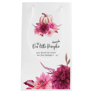 Burgund und Blush Herbst Pumpkin Geburtstag Kleine Geschenktüte