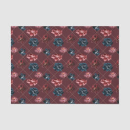 Burgund und Blüten (Design 2 Red Series) Seidenpapier