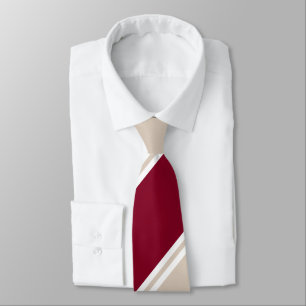 Burgund und Champagner-farbener Regimentalstreifen Krawatte