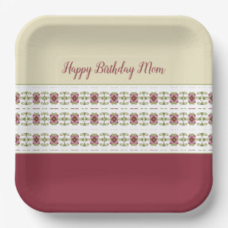 Burgund und Creme Pappteller