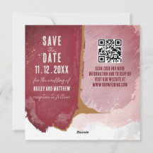 Burgund und Dusty rosa Wasserfarbe Save the Date