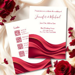 Burgund und Elfenbein Hochzeit in einem Einladung