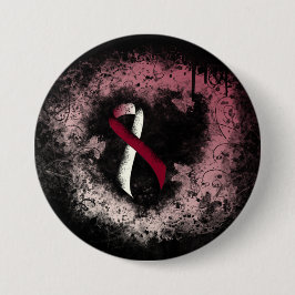 Burgund und Elfenbeinküste Grunge Herz Button