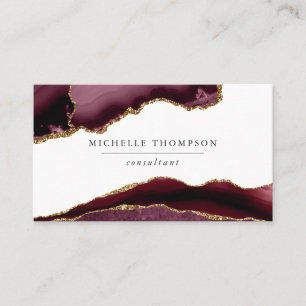 Burgund und Gold Agate Visitenkarte