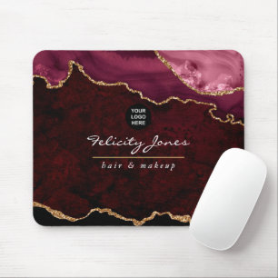 Burgund und Gold Agate Wertvoll Stone Business Mousepad