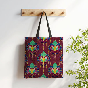 Burgund und Gold Art Deco Blumenornament