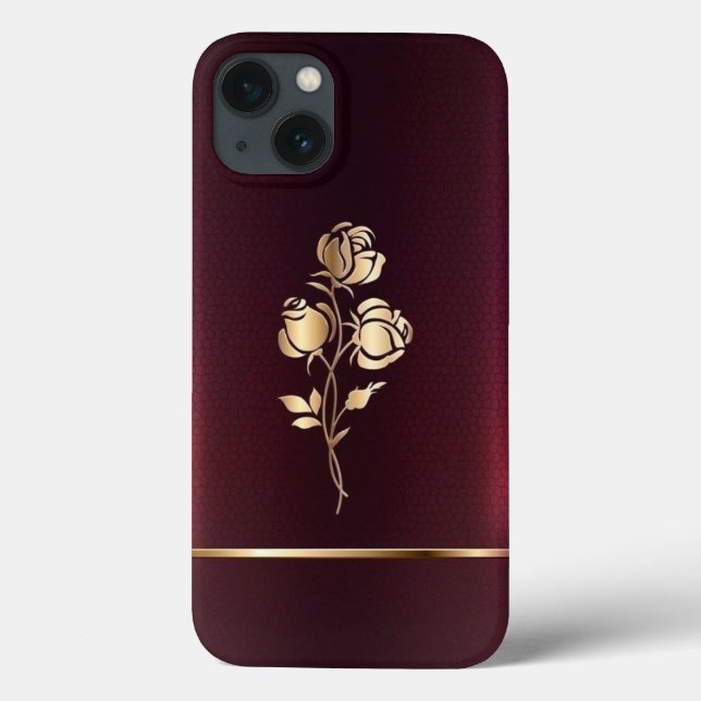 Burgund und Gold Case-Mate iPhone Hülle (Rückseite)