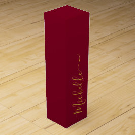Burgund und Gold Elegante Typografie Weinbox