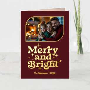 Burgund und Gold Frohe und helle Foto Weihnachten