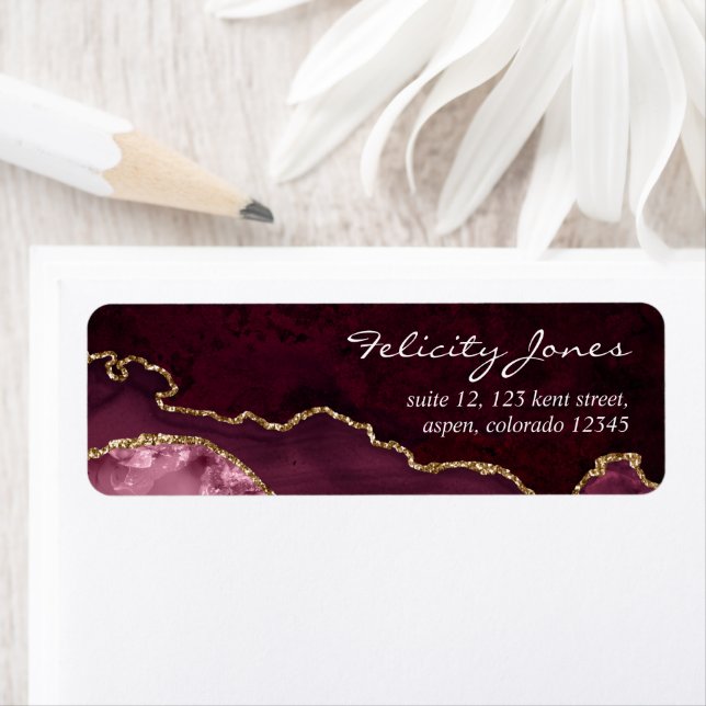 Burgund und Gold Geode Agate Stone (Insitu)