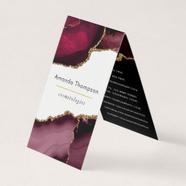 Burgund und Gold Geode Agate Stone Business Card Visitenkarten