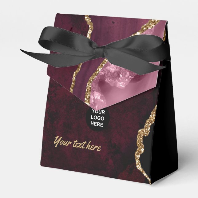 Burgund und Gold Geode Agate Wertvoll Stone Gevor Geschenkschachtel (Vorderseite)