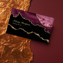 Burgund und Gold-Geoden-Achatstein-QR-Code