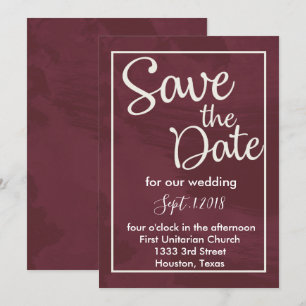 Burgund und Gold Glitter-Tasche save the date Einladung