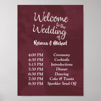 Burgund und Gold GlitterHochzeitserie P Poster