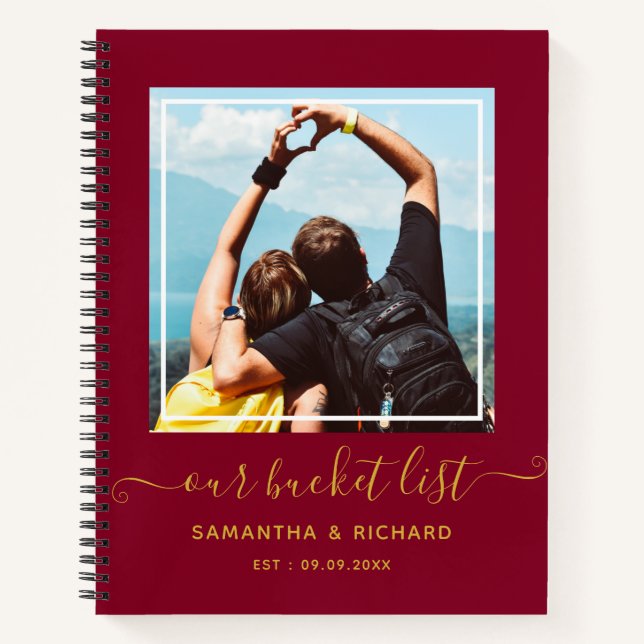 Burgund und Gold haben unser Foto zur Eimerliste n Notizbuch (Vorderseite)