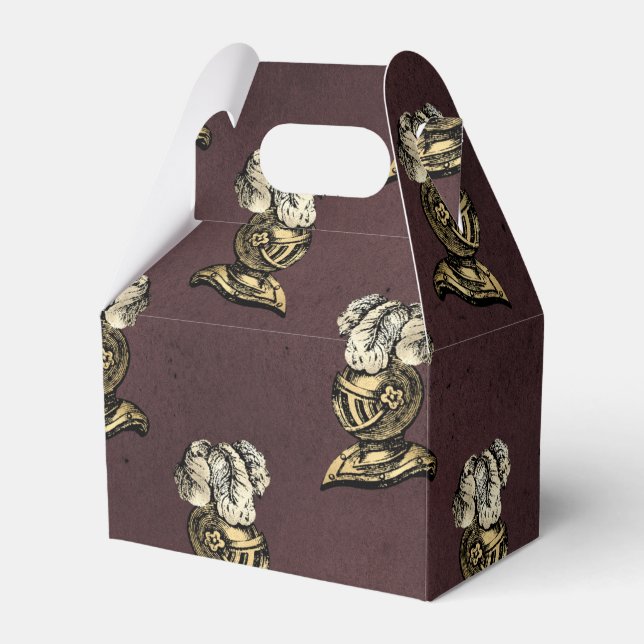 Burgund und Gold Knight Pattern Geschenkschachtel (Vorderseite)