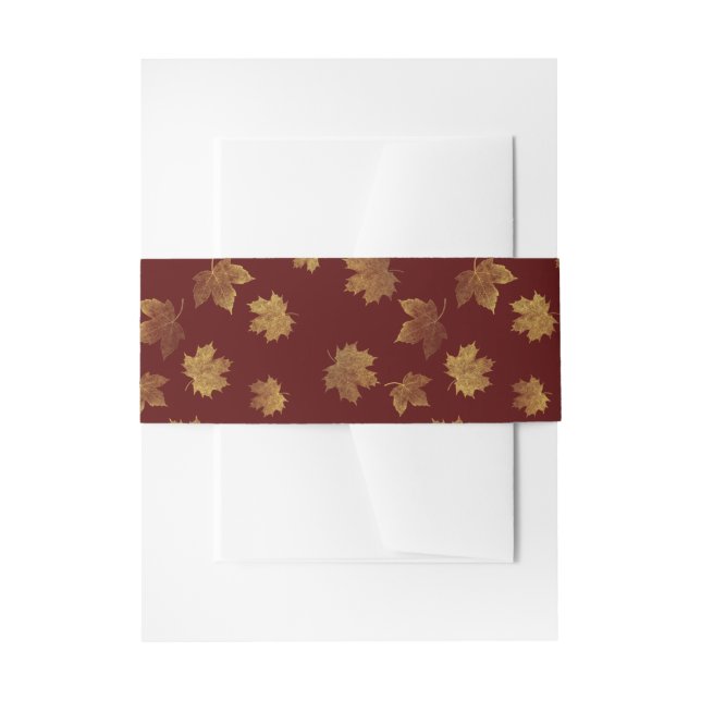 Burgund und Gold Leaf Herbst Einladungsbanderole (Vorderseite Beispiel)