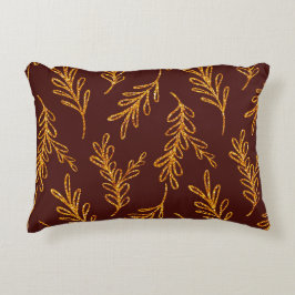 Burgund und Gold Leaf Sprig Lumbar Accent Pillow Dekokissen