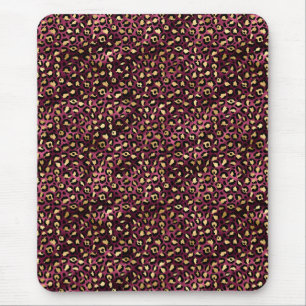 Burgund und Gold Leopard Serie Design 1 Mousepad