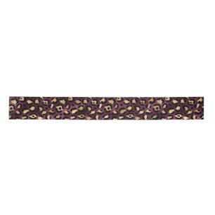 Burgund und Gold Leopard Serie Design 1 Satinband