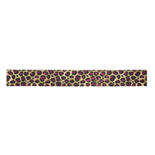 Burgund und Gold Leopard Serie Design 2 Satinband