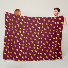 Burgund und Gold-Throw Fleecedecke