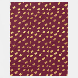 Burgund und Gold-Throw Fleecedecke