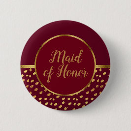 Burgund und Gold Trauzeugin Hochzeit Button