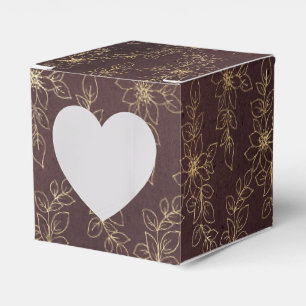 Burgund und Gold Vintage-Blumenmuster Geschenkschachtel
