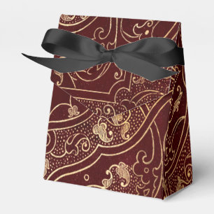 Burgund und Gold Vintage Damaskus Geschenkschachtel