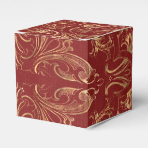 Burgund und Gold Vintage Damast Geschenkschachtel