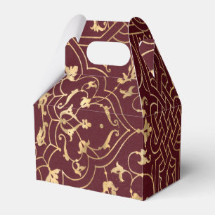 Burgund und Gold Vintage Damast Geschenkschachtel