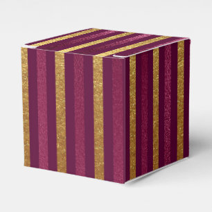 Burgund und Gold Vintage Glamour Faux Folienstreif Geschenkschachtel