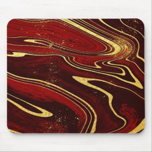 Burgund und Goldmarmor Mousepad