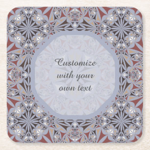 Burgund und Grau Elegantes Muster Benutzerdefinier Rechteckiger Pappuntersetzer