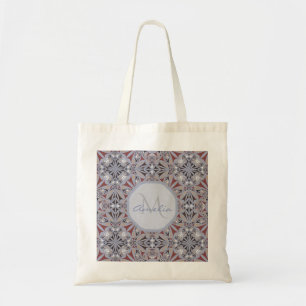 Burgund und Grau Elegantes Muster Personalized Tragetasche